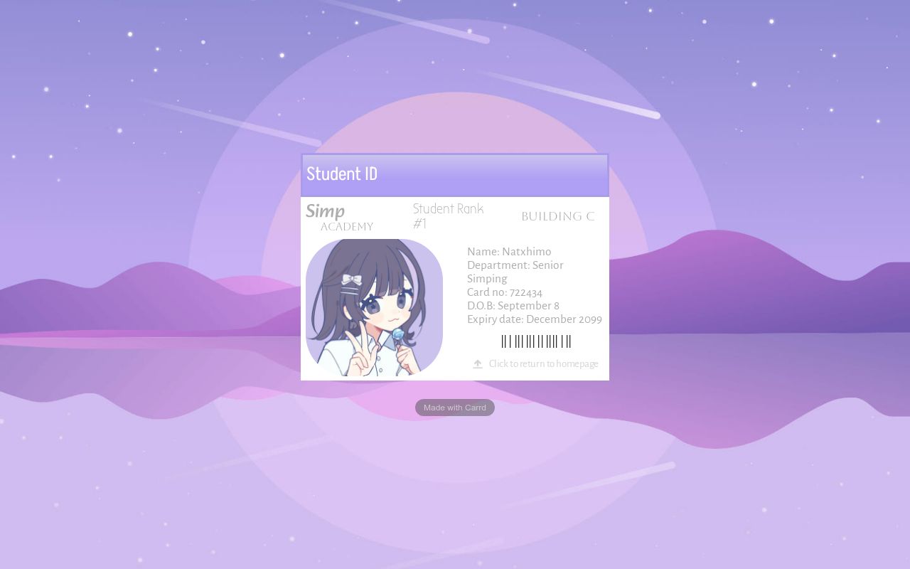 iiNatxhimo Student Card